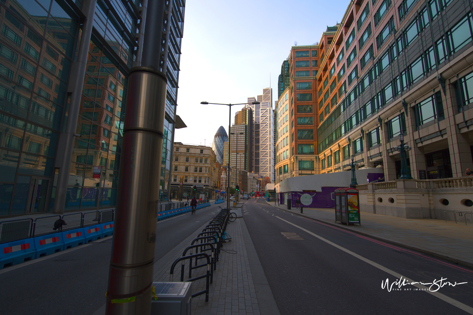 Fine Art, Limited Edition Photo of deserted London street during the Corono Virus Pandemic in 2020