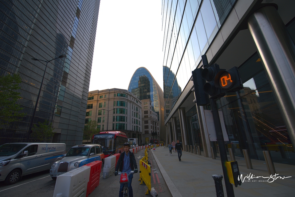 Lone Biker, Deserted Street, 4 secs to cross, Fine Art, Limited Edition, London, UK