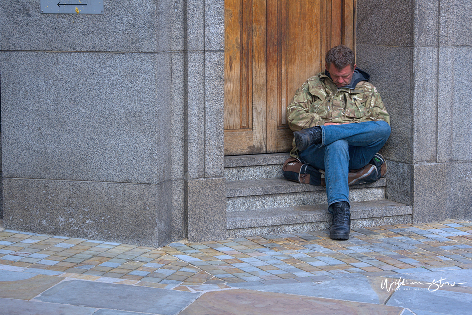 Lone Biker, Out of The Underground Street, 4 secs to cross, Fine Art, Limited Edition, London, UK