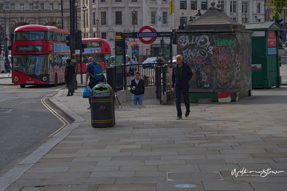 Walking Together, London Red Bus, Closed Shops, London, London, United Kingdom, Stay Healthy